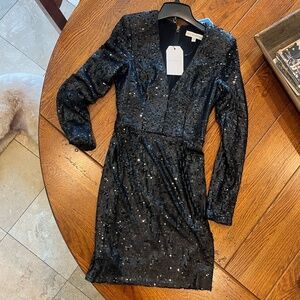 Black Sequin XS Dress The Population Party Dress